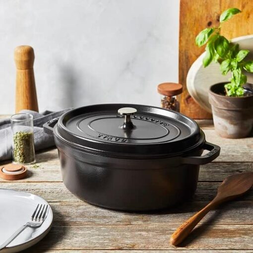 STAUB Cocotte en Fonte, Ovale, Ø 33 cm, 6,7 L, Noir Mat – Image 5