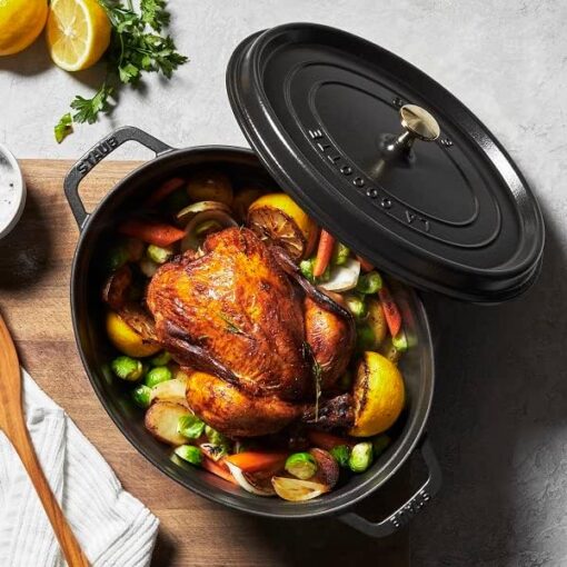 STAUB Cocotte en Fonte, Ovale, Ø 33 cm, 6,7 L, Noir Mat – Image 7