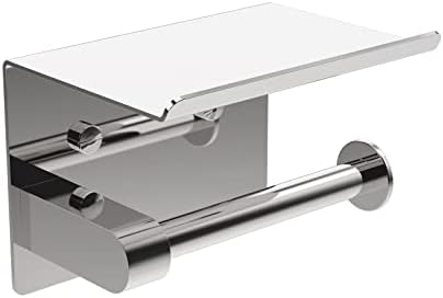 Ibergrif MK34053, Porte Papier Toilette, Support Papier Toilette Mural, 304 Acier Inoxydable Porte Rouleau Toilette, Installation avec Vis ou 3M Auto-adhésif, Argent