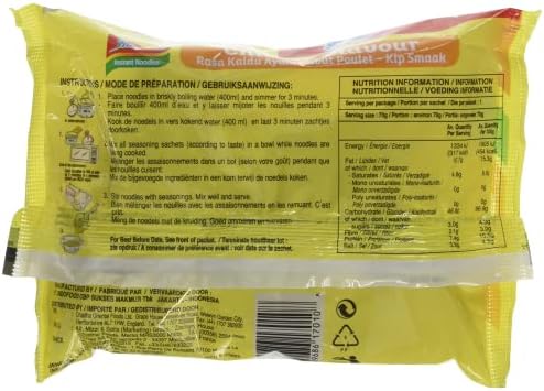 INDOMIE - Nouilles instantanées poulet - paquet multiple (40 X 70 GR) – Image 2