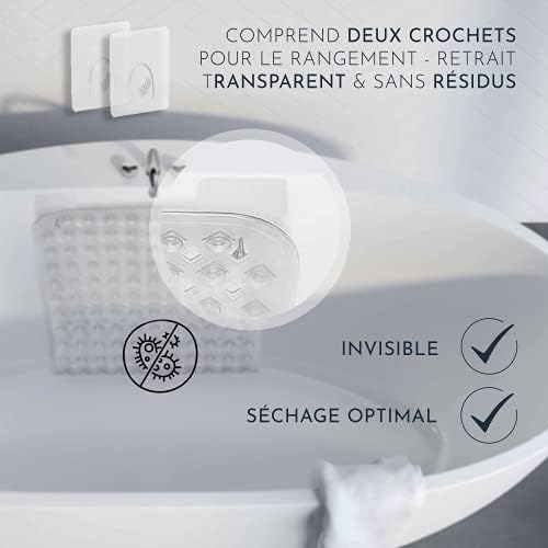 Homerella Tapis de Baignoire antidérapant Sensible à la Peau 88x39cm, Fixation INCL. | Tapis de Bain antidérapant sans BPA | Tapis de Douche résiste aux moisissures & Lavable en Machine (Transparent) – Image 3