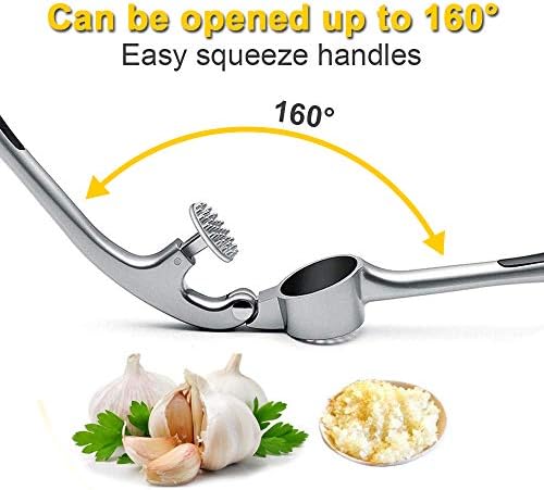 Presse à ail – Concasseur à ail en Trongle avec éplucheur facile, épais et durable en alliage de zinc résistant et poignées faciles à presser pour la maison, la cuisine et la maison. – Image 4