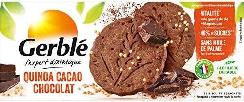 Gerblé Vitalité, Biscuits Quinoa Cacao Chocolat, Allégés en sucres, Sans huile de palme, 1 boîte de 12 biscuits, 132g – Image 2