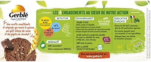 Gerblé Vitalité, Biscuits Quinoa Cacao Chocolat, Allégés en sucres, Sans huile de palme, 1 boîte de 12 biscuits, 132g – Image 3