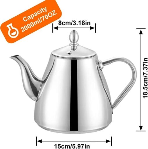 SANQIAHOME Théière en acier inoxydable Cafetière 2,0 litres – Image 6