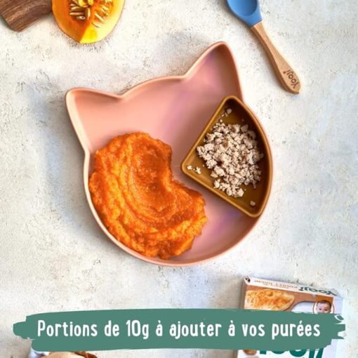 Yooji - Portions de poulet haché français bio dès 6 mois - Pour 24 repas bébé - Lot 3 x80g – Image 5