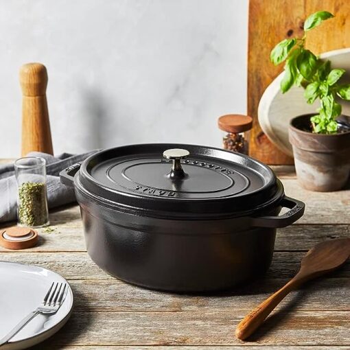 STAUB Cocotte en Fonte, Ovale, Ø 31 cm, 5,5 L, Noir Mat – Image 5