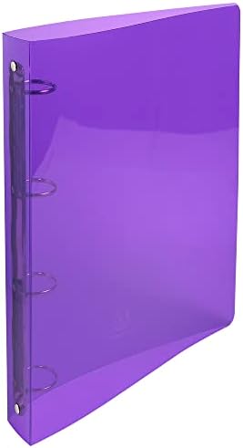 Exacompta - Réf. 51298E - Classeur semi-rigide PP Crystal - 4 anneaux ronds diamètre 30 mm - Dos 40 mm - Dimensions extérieures : 32 x 26,8 cm - A4 Maxi - couleurs aléatoires (lot de 1)
