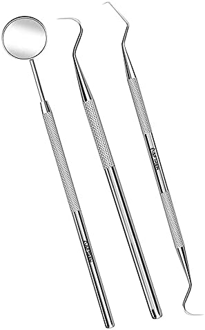 AFTREN Kit d'hygiène dentaire pour l'élimination de la plaque et du tartre kit de blanchiment des dents avec miroir de dentiste nettoyage des dents tartre 3p ensemble (3p)
