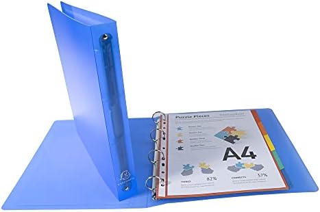 Exacompta - réf. 51562E - 1 classeur PP rigide personnalisable 1 poche - 4 anneaux ronds diamètre 30 mm - Dimensions extérieures : 32 x 26,8 cm - Format à classer A4 Maxi - Coloris : bleu – Image 7
