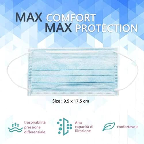 100 Pièces Masque Chirurgical Enfant Fabriqué en Italie, Masque Enfant Jetable Type IIR avec Certifié CE, BFE≥98% Non Réutilisable - 3 Couches, Masque Enfant Garcon – Image 4