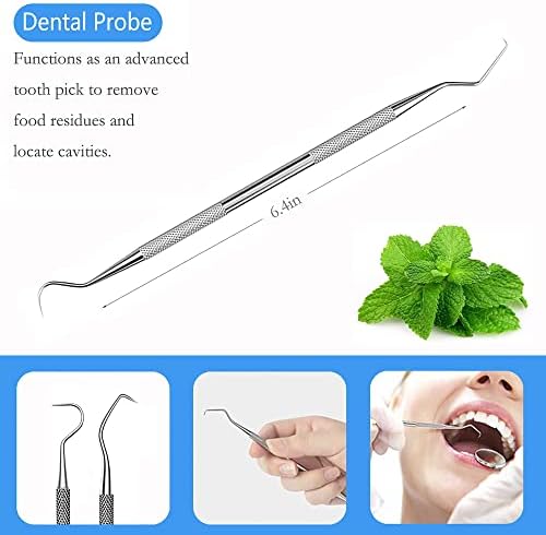 AFTREN Kit d'hygiène dentaire pour l'élimination de la plaque et du tartre kit de blanchiment des dents avec miroir de dentiste nettoyage des dents tartre 3p ensemble (3p) – Image 3
