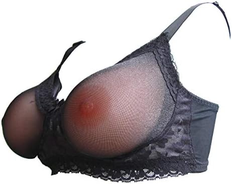 Soutien-gorge à poches en dentelle transparente pour formes de poitrine en silicone pour mastectomie Crossdresser85-85