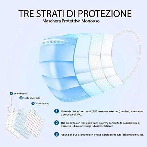 100 Pièces Masque Chirurgical Enfant Fabriqué en Italie, Masque Enfant Jetable Type IIR avec Certifié CE, BFE≥98% Non Réutilisable - 3 Couches, Masque Enfant Garcon – Image 3