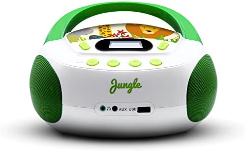 Metronic 477144 Lecteur CD pour enfants Jungle avec port USB/AUX-IN Vert/Blanc – Image 3