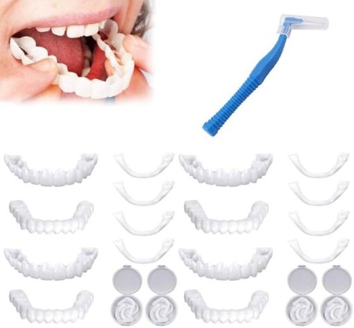 Dentier Sourire Parfait,Dentier Sourire Fausse,2 Paires Facette Prothese Dentaire – Image 2