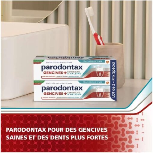 Parodontax Dentifrice Gencives + Sensibilité et Haleine Fraîcheur Intense Aloe Vera et Vegan lot de 2 x 75ml – Image 2