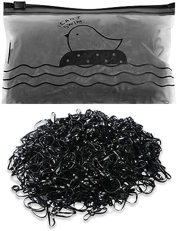 OOTDAY Elastique Cheveux,1000 Pièces petit elastique cheveux, Mini Elastique Caoutchouc pour Cheveux, Tressée pour Petites Dreadlocks, coiffure de mariage, Noir