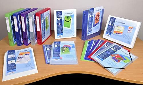 Exacompta - réf. 51562E - 1 classeur PP rigide personnalisable 1 poche - 4 anneaux ronds diamètre 30 mm - Dimensions extérieures : 32 x 26,8 cm - Format à classer A4 Maxi - Coloris : bleu – Image 3