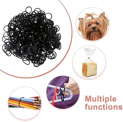 OOTDAY Elastique Cheveux,1000 Pièces petit elastique cheveux, Mini Elastique Caoutchouc pour Cheveux, Tressée pour Petites Dreadlocks, coiffure de mariage, Noir – Image 2