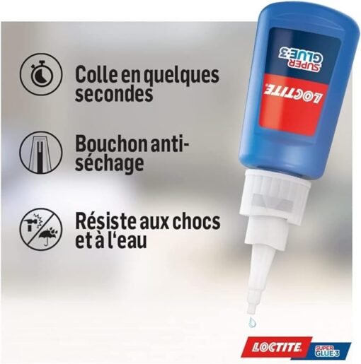 Loctite Super Glue-3 XXL, colle forte grand format pour usages fréquents, colle liquide à séchage immédiat, colle transparente, flacon de colle 20 g – Image 3