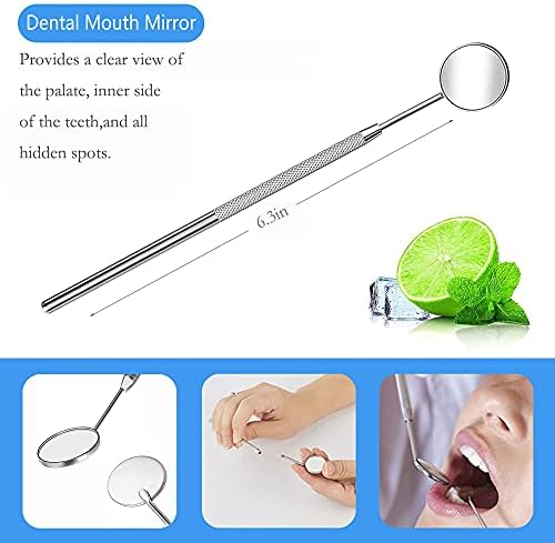AFTREN Kit d'hygiène dentaire pour l'élimination de la plaque et du tartre kit de blanchiment des dents avec miroir de dentiste nettoyage des dents tartre 3p ensemble (3p) – Image 2