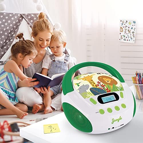 Metronic 477144 Lecteur CD pour enfants Jungle avec port USB/AUX-IN Vert/Blanc – Image 5