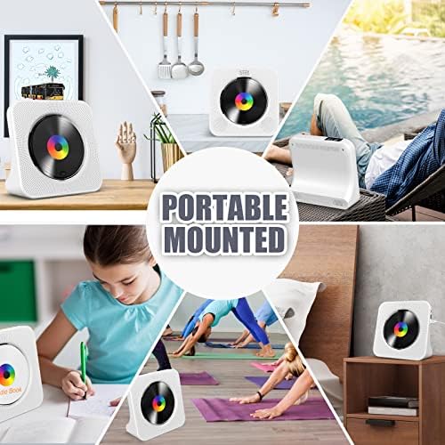Lecteur CD de Bureau avec Bluetooth Gueray Lecteur CD Mural Haut-parleurs HiFi Intégrés Portables avec écran LED Audio Domestique Boombox Radio FM USB Type-c Lecteur de Musique MP3 – Image 7