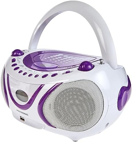 Metronic 477112 Radio / Lecteur CD / MP3 Portable Pop Purple avec Port USB - Violet