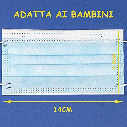100 Pièces Masque Chirurgical Enfant Fabriqué en Italie, Masque Enfant Jetable Type IIR avec Certifié CE, BFE≥98% Non Réutilisable - 3 Couches, Masque Enfant Garcon – Image 5