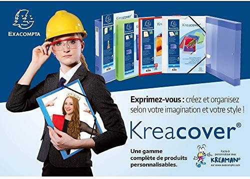 Exacompta - réf. 51562E - 1 classeur PP rigide personnalisable 1 poche - 4 anneaux ronds diamètre 30 mm - Dimensions extérieures : 32 x 26,8 cm - Format à classer A4 Maxi - Coloris : bleu – Image 6