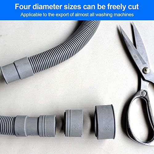 REKALRO Tuyau lave-linge 1m, tuyau d'évacuation des eaux usées avec raccord de tuyau de vidange et 2 colliers de serrage, rallonge de tuyau de vidange Ø 20mm pour lave-linge lave-vaisselle – Image 4