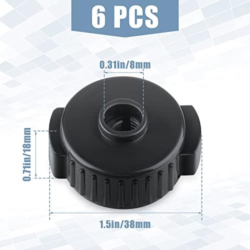 6 Pièces Noix de Cymbale à Dégagement Rapide, 8mm Cymbale Mate Nut Plastique Noir Écrou de Verrouillage de Cymbale pour Kit De Batterie à Percussion Remplacement de Pièces ed Batterie Jazz – Image 2