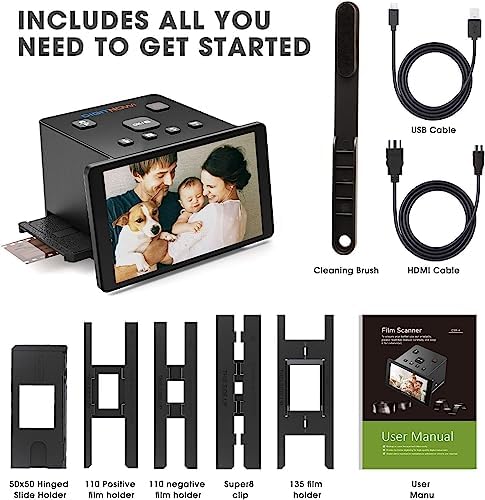 Scanners de Diapositives et négatifs avec écran LCD 5 Pouces, convertit Les négatifs et Diapositives Couleur et Noir et Blanc de 35mm, 126, 110, Super 8 et 8mm en Haute résolution JPEG 22 MP – Image 4