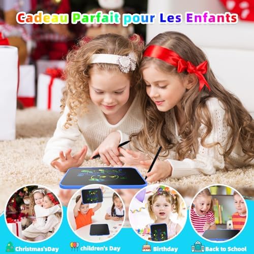 Topfree Tablette Dessin Enfant, 13 Pouces Tablette d'écriture LCD Colorée, Tablette Magique Enfant, Ardoise Magique 2 3 4 5 6 7 ans Filles et Garçons Cadeau D'anniversaire pour Les Enfants, Bleu – Image 7