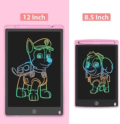 HOMESTEC Jouet Enfant Fille Cadeau, pour Filles de 2, 3, 4, 5, 6 Ans, Tablette a Dessin Enfant 12 Pouces, Jouets éducatifs Effaçables pour Tout-Petits, Jouets pour Noël, Nouvel an, Anniversaire,Rose – Image 4