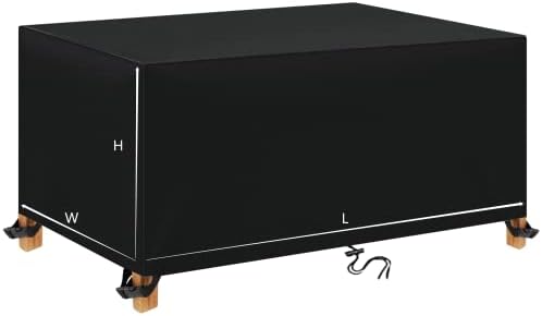 TopIdea Housse Salon de Jardin 200x100x75cm Housse de Table Jardin Rectangulaire Couverture de Protection Meubles Bâche Salon de Jardin Imperméable Anti-UV Tissu 600D Oxford Bache Table Exterieur – Image 6