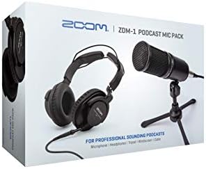 Zoom ZDM-1 Lot de micros pour baladodiffusion, microphone dynamique, casque, trépied, pare-vent, câble XLR, pour l'enregistrement de podcasts