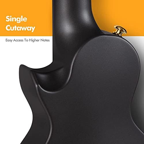 Enya Ukulele Soprano Nova U Mini Simple 21 Pouces – Ukulélé de voyage en fibre de carbone – avec Kit Débutant Comprenant étui, Sangle, Capodastre et Cordes (Noir) – Image 6