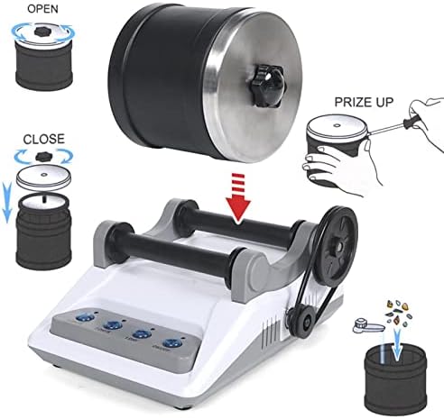 TLM Toys gobelet Polissage Roche | polisseuse Professionnelle Durable pour Pierre,Rock Tumbler Kit STEM Science Kit Bijoux Attaches, Géologie Hobby Jouet pour Adultes Enfants – Image 6