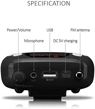 Amplificateur de voix portable avec micro casque fm 10W batterie rechargeable 2000mah mini ampli pa système de sonorisation amplificateur vocal puissant pour enseignants, yoga, guides touristiques – Image 4
