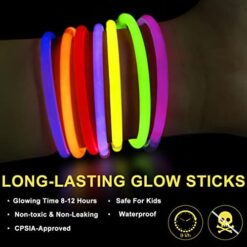 Millegu Bracelets Fluorescents Lumineux, 230 Party Pack 100 Bâtons