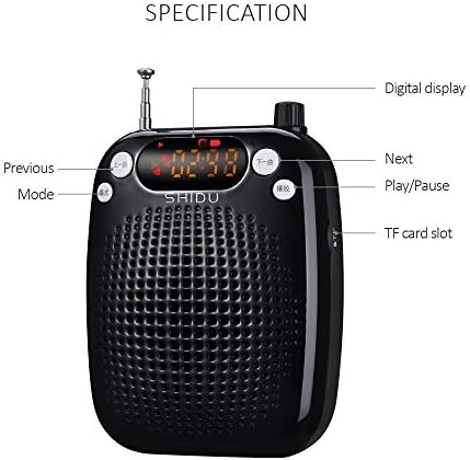 Amplificateur de voix portable avec micro casque fm 10W batterie rechargeable 2000mah mini ampli pa système de sonorisation amplificateur vocal puissant pour enseignants, yoga, guides touristiques – Image 3