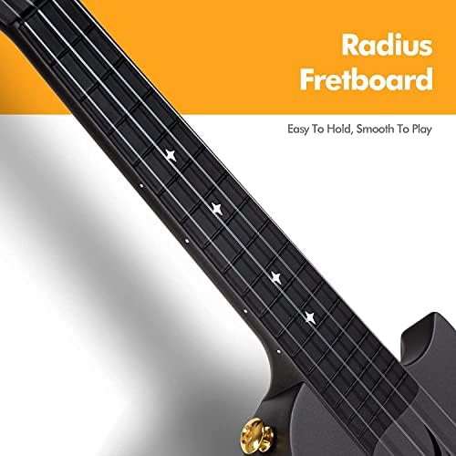 Enya Ukulele Soprano Nova U Mini Simple 21 Pouces – Ukulélé de voyage en fibre de carbone – avec Kit Débutant Comprenant étui, Sangle, Capodastre et Cordes (Noir) – Image 4