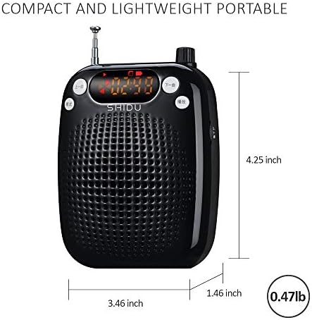 Amplificateur de voix portable avec micro casque fm 10W batterie rechargeable 2000mah mini ampli pa système de sonorisation amplificateur vocal puissant pour enseignants, yoga, guides touristiques – Image 2