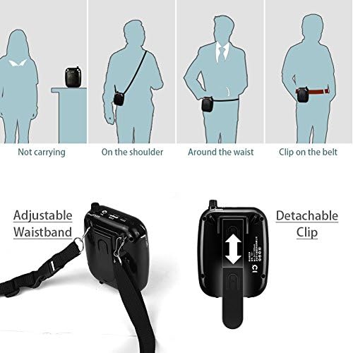 Amplificateur de voix portable avec micro casque fm 10W batterie rechargeable 2000mah mini ampli pa système de sonorisation amplificateur vocal puissant pour enseignants, yoga, guides touristiques – Image 7