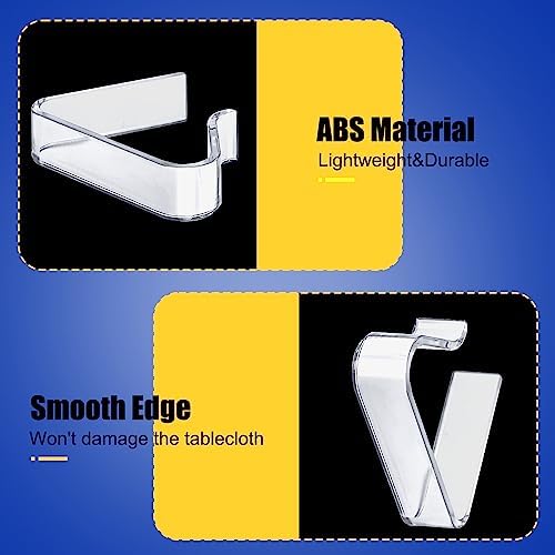 8pcs Pince à Nappe Plastique, Pince à Nappe de Table Transparente Porte-Nappe Pinces à Couverture de Table pour Tableau d'Épaisseur de 1,7-3,5cm Noël Fête Mariage d'Intérieur d'Extérieur – Image 4