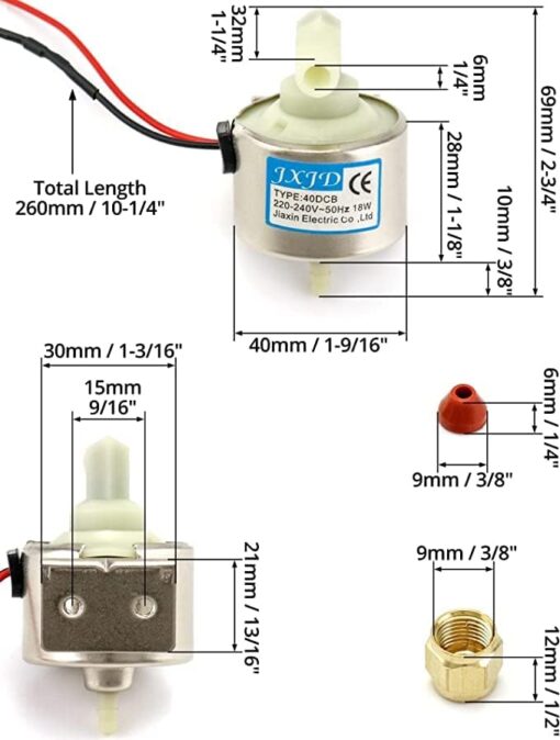 18W Pompe à eau électro - magnétique mécanique de pompe de fumée de la classe 18w 220-240V 50hz – Image 3