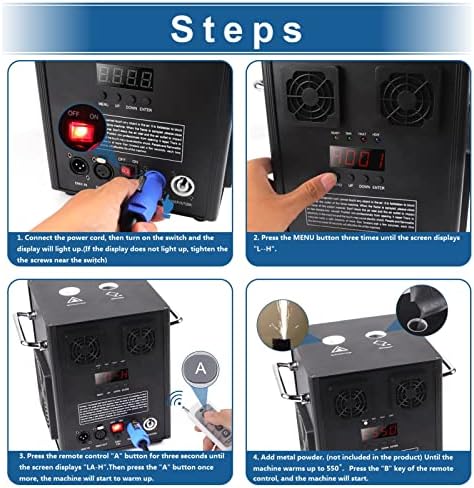 FODEXAZY 200g Stage Effect Machine Powder, Stage Equipment machine Spéciale Granulé Métal poudre Effet Hauteur 3-16 Pieds Fête de Mariage DJ Disco Stage Concert TV Show, 2 PCS – Image 5