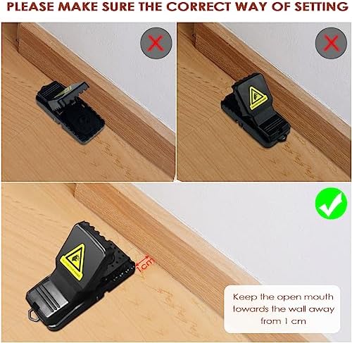 Fousenuk Piège à Rats Professionnel, 6 Clips de Piege a Souris Efficace, Piège Souris Reutilisable, Tapetteà, Attrape, Tapetteà Plastique, Tapette, Convient pour la Maison et Exterieur – Image 5